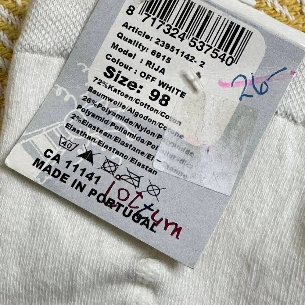 Jottum Rija Striped Tights Girls Black White 98 US 3 NWT bv